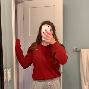 vintage red lacoste sweater
